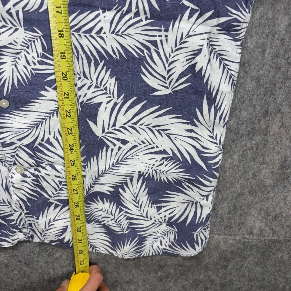 Banana Republic 100% Linen Hawaiian‎ Shirt Men's XL Camden Standard Fit Blue